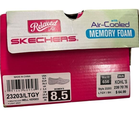 Skechers Women's Relaxed Fit Slip On Sneakers Light Gray Size 8.5 - Picture 10 of 12